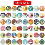 48 Pack 4" Baby Month Stickers and Milestone Stickers by Novarena - Track Your Baby's First Year Month-by-Month and Holidays Until 5 Years Old! Boys and Girls (48 Pack Stickers)