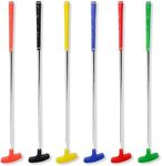 CRESTCOLF Mini Golf Putter, 35 inch rubber two-way left and right Putter .Rubber Golf Putter.6 pack mixed colors.