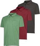 Real Essentials 3 Pack: Men's Short Sleeve Pocket Polo Shirt Dry-Fit Performance Tactical Golf (Available in Big & Tall), Set 2, 4X Tall