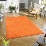 Wadan 60x110cm Orange Shaggy Rugs Living Room |5mm Thick Pile | Extra Large Small Medium | Rectangular Size | Soft Touch | Living Room Area Rugs | Non Shedding