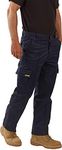 Mens Multi Pocket Action Cargo Work Trousers Sizes 28 to 52 Black or Navy 30 Waist / 29" Short Leg Navy