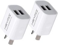 HEYMIX Dual USB Wall Charger, 2-Pac