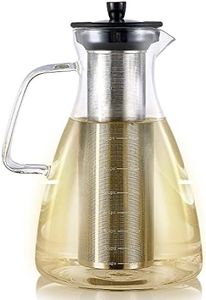 Teabloom Precision All-Brew Beverage Maker – Extra Large Hot & Cold Glass Pitcher/Coffee Maker - 68 OZ / 2.0 L – For Perfect Tea, Cold Brew Coffee, and Fruit Infused Water Hot + Cold Brew Pitcher 2.0L