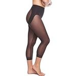 Naomi & Nicole Women's Sexy and Sheer Capri Pantliner Shapewear Pant Liner Slip, Black, Large