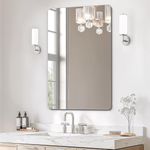 USHOWER Frameless Bathroom Mirror for Over Sink, 24x36 Inch Rectangle Wall Vanity Mirror for Bathroom, Bedroom, Entryway, Polished Edge, Tempered Glass