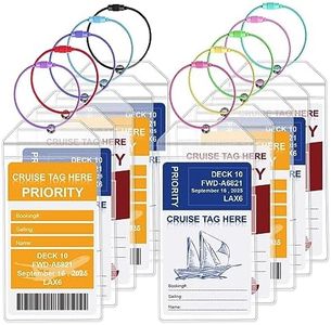 Cruise Luggage Tags-10Pack Luggage Tags for Cruise Ships-Cruise Tags Holders for Luggage-Cruise Luggage Tag Holder with Steel Loops, Compatible with Carnival, Costa, NCL, Princess, MSC Cruise Ships