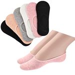 FEPITO 6 Pairs Cotton No Show Socks for Women Non Slip Ultra Low Cut Casual Socks Women's No Show Liner Socks for Sneaker Loafers