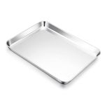 E-far Cookie Sheet for Baking, 18”x13” Stainless Steel Baking Sheet Pan for Oven, Large Non Toxic Metal Baking Tray for Cake Cookies, Healthy & Rust Free, Mirror Finish & Dishwasher Safe, 1 Pack