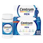 Centrum Men Under 50 Multivitamin Tablets for Men, 60 Tablets, Vitamins with 23 Essential Nutrients, including Vitamin C, D and Zinc, (Packaging and Tablet colour may vary slightly)