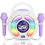 BAKAM Karaoke Machine for Kids Age 4-7 with 2 Microphones, Play Microphone for Kids Ages 3-5, Toddler Microphones Toy for Singing Great Boys Girls Birthday Gift (6010)