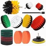 Drill Brush for Cleaning, 20Pcs Drill Brushes Set, Power Scrubber Attachment Kit for cleaning Bathroom, Kitchen, Sink, Tub, Floor/Wall Tile, Grill, Boat/Car wheel all Surfaces, Fits Most Drills