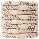 L. Erickson Grab & Go Pony - Metallic Beige - 8 Pack Ponytail Holder Hair Ties