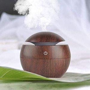 larrito Wooden Cool Mist Humidifiers Essential Oil Diffuser Aroma Air Humidifier with Colorful Change for Car, Office, Babies, humidifiers for Home, air humidifier for Room (Wooden Dark)