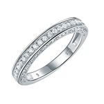 Newshe Stackable Band Wedding Engagement Ring for Women 925 Sterling Silver CZ Eternity Size 7