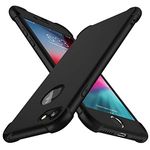 ORETECH Compatible with iPhone 7 Case for iPhone 8 with [2 x Tempered Glass Screen Protector] 360 Shockproof Ultra Thin Anti Scratch Hard PC Silicone TPU Bumper Rubber Cover for iPhone 7 8-Black