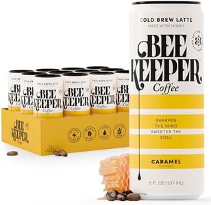 Beekeeper Caramel Cold Brew Coffee Drinks with Oregon Honey | 12 Pack Refreshing Iced Coffee - Unsweetened & Strong Arabica Brew, 8 fl oz Ready-to-Drink Can - 180mg Natural Caffeine