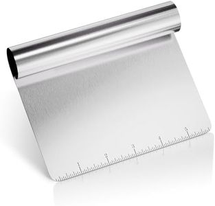 Dough Cutter and Scraper Tool Kitchen - Stainless Steel Scraper Icing Pastry Scraper for Baking Cake Decorating Bench Scraper Large Polished Vegetable Scraper with Measuring Scale for Pizza, Bread