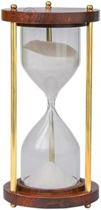 SOHRAB NAUTICALS 10 Minutes Wooden and Brass Antique Sand Timer Hour Glass 10 Minutes Size Height 6 Inches Ideal for Exercise Tea Making or Home & Kitchen Office Table Desk Decorative Item