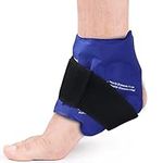 NEWGO Ankle Ice Pack Wrap for Injuries Reusable, Hot Cold Therapy Gel Foot Ice Pack for Pain Relief, Ankle Swelling, Achilles Tendinitis, Plantar Fasciitis, Sprained, Surgery Recovery