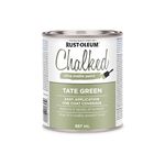 Rust-Oleum Chalked Ultra Matte Paint Multi-Surface DIY Paint for Cabinets, Furniture, Crafts in Tate Green (379495), 887 mL