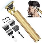 Hair Clippers for Men,Professional Hair Trimmer Cordless Hair Clippers Zero Gapped T-Blade Beard Trimmer, Hair Trimmer for Men Rechargeable Grooming Kit with Guide Combs Gifts for Men(Gold)