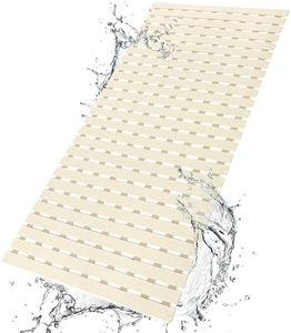 BEMISO Shower Mat Non Slip Bathtub Mat with Suction Cups and Drain Holes 37.4 x15.7 Inch Bath Mat for Tub & Shower.Easy Dry,Easy to Cut,Eco-Friendly