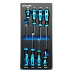 Capri Tools 25000-SS8KMT Kontour Screwdriver Set, 8-Piece with The Mechanics Tray