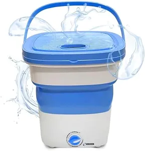 PURE CLEAN Portable Mini Washing Machine Lightweight Collapsible Bucket - Perfect for Camping, Travelling, Apartment, Dorm USA Brand