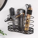 Hair Dryer Holder, Black Hair Tool Organizer, Bathroom Organizer for Hair Dryer, Wall Mount Blow Dryer Holder, Curling Iron Holder Cabinet Door, Flat Irons, Curling Straighteners