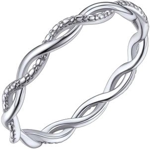 Silvora Anillo Liso Apliable 62 mm Plata Anillo Trenzado de Amigos Novios