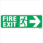 Amazing sign Night Glow Fire Exit Men Running With Arrow Sign Board (Pack of 3)