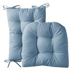 Marina Decoration Rocking Chair Cushion Premium Comfortable Thick Tufted High-Backed Lounger Pads Nonslip Back Seat 2 Piece Set of Upper and Lower with Ties, Teal Color