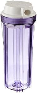 Hydronix HF2-10CLWH12, 10" Clear Housing with White Flat Cap For RO & Filtration Systems, 1/2" Ports