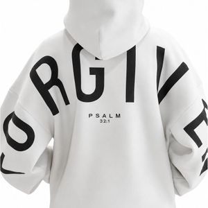 God's Love Overcomes GLO | Kingdom Essential Hoodie | Forgiven | Christian Hoodie | Faith-Based Apparel | Antarctica - Black Print | Unisex