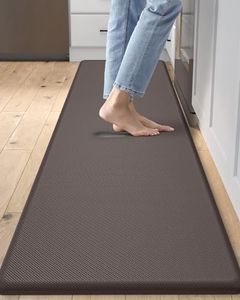 DEXI Kitchen Mat Cushioned Anti Fatigue, Non Slip Waterproof Comfort Standing Floor Rug for Kitchen, Office, Sink, Laundry, 70"x20", Brown