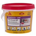 SIKA - SikaCeram 888 Tile Grout EP - Coloured tile grout and tile adhesive - Water cleanable and chemical resistant - Stainless and colourfast - Pure white - 1kg