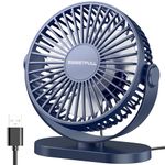 SWEETFULL Mini USB Desk Fan-3 Speeds Small Portable Table Fan,360° Perpendicular Adjustable Personal Cooling Fan For Home Office Travel Gadgets on Desktop (Blue)