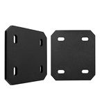 Mending Plate Flat Brackets for Wood - 6 Pack Heavy Duty Black Metal Plate with Holes, 4¾ inch Length Square Metal Straight Brace Repair Joining Fixing Bracket, 4¾ inch Width, 0.17 inch Thickness