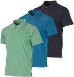 Real Essentials 3 Pack: Men's Dry-Fit Short Sleeve Polo Shirt - Performance Golf Moisture Wicking (Available in Big & Tall), Set 8, 4X Tall