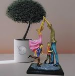 WINSOME COLLECTION Mother Father Baby Love Statue Family Couple Statue Sculpture for Showpiece Gift Home Décor Office Décor Polyresin Multicolor Pack of 1 (F3)