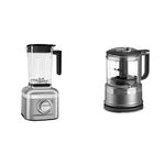 KitchenAid K400 Blender KSB4027CU (Contour Silver) + KitchenAid KFC3516CU 3.5 Cup Food Chopper
