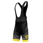 FDX Cycling Bib Shorts Men’s - 3D Gel Padded Bicycle Racing Apparel with Mesh Straps, Silicon Leg Grippers - Breathable Summer Pro Cycle Tights - Excellent Performance and Better Fit (Yellow-M)