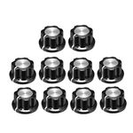 uxcell 10Pcs 19.5x11.5mm Silver Tone Top Potentiometer Volume Control Rotary Knobs,for 6mm Diameter Shaft Guitar Volume Knob.