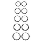 Senteria 5Pairs Small Hoop Earrings for Women Men Stainless Steel Hypoallergenic Hoop Earrings Small Black Endless Hoop Earrings Mini Hoop Earrings Set Small Hoop Earrings for Cartilage 6/7/8/9/10mm