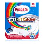 Binbata Color Grasper for Laundry 76 Count, Fragrance Free Dye Catcher Essential for Home Use, Dye Guard Grabber Sheets for Laundry in-Wash Sheets