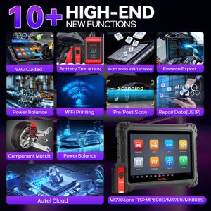 Autel MaxiSYS MS906pro TS Car Diagnostic Scanner – ECU Coding, 36+ Services, CAN FD, FCA, OS 10