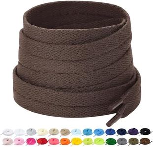 Stepace 2 Pares - Cordones Planos para Zapatos, 8mm de Ancho, Cordones Premium de Reemplazo para Zapatillas, Atletismo, Zapatos Casuales Marrón 120cm