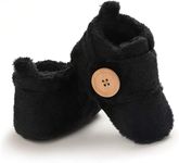 Star Fish Newborn Baby Boys & Girls 9 TO 12 Months Skin Friendly Comfortable & Breathable Cotton Booties (Black-1235)