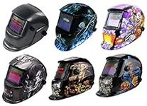 WELDING HELMET AUTO DARKENING SOLAR POWERED Welder Helmet Mask with Lens - CE Approved Professional Weld Tig Mig Arc Hi-Tech Grinding Function Protective Gear for Eye Face Protection (Carbon)