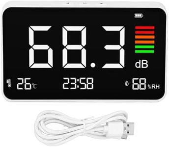 Digital Decibel Meter, Desktop Sound Level Meter 30-130dBA with Temp Humidity Detection, LED Display Noise Temperature Humidity Meter, Portable SPL Meter for Home School Library
